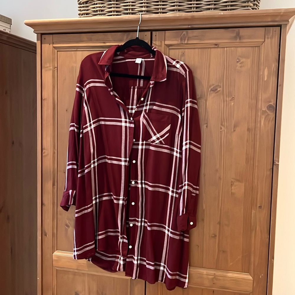 Like new Old Navy flannel button down shirt dress
